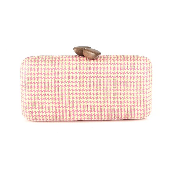 Kayu Pink Tweed Clutch - Picture 2 of 3
